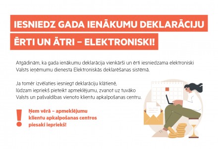 Iesniedziet gada ienākumu deklarāciju ērti un ātri – elektroniski!