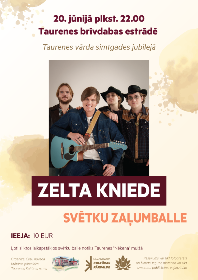 Zaļumballe ar grupu "Zelta kniede" Taurenes vārda simtgades jubilejā