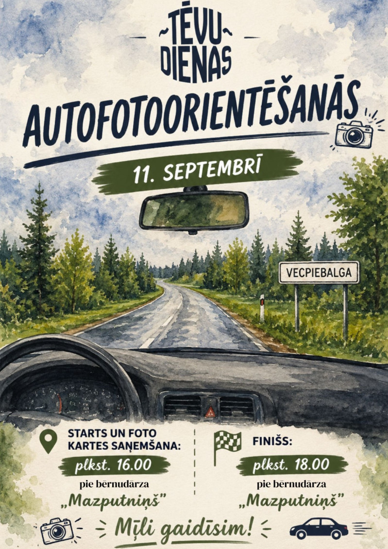 Tēva dienas autofotoorientēšanās Vecpiebalgā